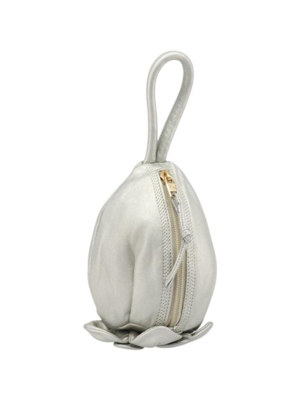 CELINE Pouch Leather Silver Gold
